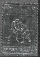 Fujeira Sur Feuille D'argent 11cm X 8 Michel N°1543 Lutte JO Munich  Neuf * * TB = MNH VF Le Moins Cher Du Site  ! ! ! - Wrestling