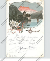 CH 1820 VEYTAUX - CHILLON, Lithographie 1898 - Veytaux