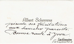 Ancienne Carte De Visite Autographe D'Albert Scherrens, Farciennes (1947) - Visitenkarten