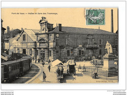 CPA 01 Pont De Vaux Halles Et Gare Train Tramway Ligne De Trevoux Saint Trivier - Pont-de-Vaux