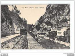 CPA 74 Dingy Route De Thones Le Train Tramway Ligne D' Annecy Thones - Dingy-Saint-Clair