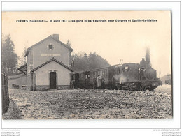 CPA 76 Clères La Gare Et Le Train Tramway Ligne D'Ouville Gueures Cleres - Clères