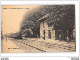 CPA  14 Douvres La Délivrande La Gare Et Le Train Tramway Ligne De Caen Courseulles - La Delivrande