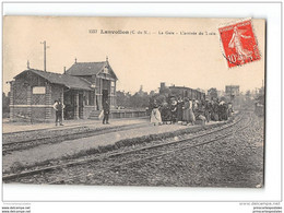 CPA 22 Lanvollon La Gare Et Le Train Tramway Ligne De Treguier Lannion - Lanvollon