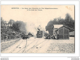 CPA 22 Quintin La Gare Et Le Train Tramway Ligne De Quintin St Nicolas Du Pelem - Quintin