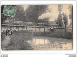 CPA 45 Chatillon Coligny Le Pont Et Le Train Tramway Ligne De Chatillon Nogent - Chatillon Sur Loire