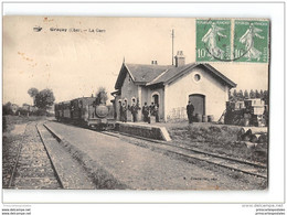 CPA 18 Gracay La Gare Et Le Train Tramway Ligne D' Issoudun Vierzon - Graçay