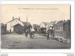 CPA 37 Fondettes La Gare Et Le Train Tramway Ligne De Tours à Luynes - Fondettes