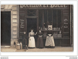 CPA Carte Photo à Situer Devanture De Bouillon Et Boeuf - Otros & Sin Clasificación