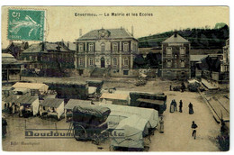 CPA - 76 - ENVERMEU - Mairie Et Ecoles - Administration - Education Nationale - Enseignement ***BELLE CARTE TOILEE*** - Envermeu