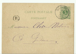 E.P. Carte 5c. Vert, Obl. Sc GEDINNE 22 Juin 1885 + Boîte R De VENCIMONT  - 16067 - Tarjetas 1871-1909