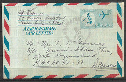 USED AIR MAIL AEROGRAMME PHILIPPINES  TO PAKISTAN - Philippines