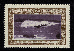 Australia 1938 Surf Boat Riding, Bondi Beach - NSW 150th Anniversary Cinderella MNH - Cinderellas