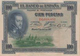 (B0084) SPAIN, 1925 (1936). 100 Pesetas. P-69c. VG - 100 Peseten