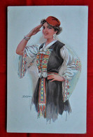 CPA Illustrateur Usabal 1921 - Femme, Costume, Folklore - Usabal