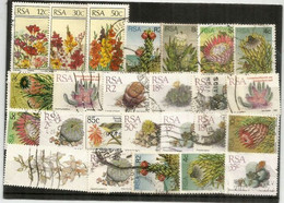 Fleurs Endémiques à L'AFRIQUE DU SUD, Beau Lot De 25 Timbres Oblitérés FLEURS, Grands Formats, 1 ère Qualité # 1 - Used Stamps