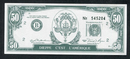 Billet De 50 Dollars "Dieppe C'est L'Amérique" Sovida Concessionnaire BMW Et SEAT à Rouxmesnil-Bouteilles (près Dieppe) - Fictifs & Spécimens