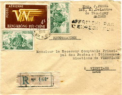 VIET-NAM LETTRE RECOMMANDEE DEPART SAIGON 10-?-1955 VIETNAM POUR LE LAOS - Viêt-Nam