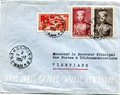 VIET-NAM LETTRE PAR AVION DEPART SAIGON 28-12-1954 VIET-NAM POUR LE LAOS - Viêt-Nam