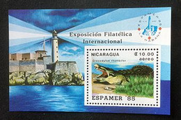 NICARAGUA - ESPAMER 85 - Crocodile - Bloc 172 - Nicaragua
