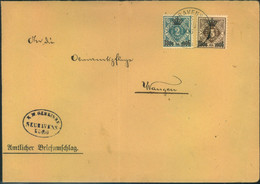 1906, Dienstbrief Mit 2 Und 3 Pfg. "Krönchen"-Aufdruck (Jubiläumsausgabe) Ab RAVENSBURG - Cartas & Documentos