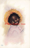 313909-Black Americana, L.M. Johnson 1905, Signed Cockrell, Smiling Girl Or Boy In Straw Hat - Black Americana