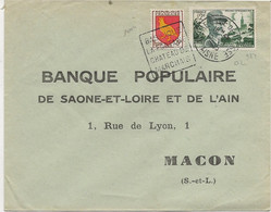 LETTRE OBLITERATION DAGUIN " NOTRE DAME DE LIESSE -AISNE- BASILIQUE / LA FONTAINE / CHATEAU DE MARCHAIS / 1955 - Mechanical Postmarks (Other)