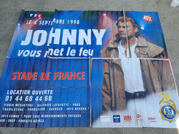 Johnny Vous Met Le Feu, Affiche 4X3m, Stade De France 1998, HALLYDAY - Affiches & Posters