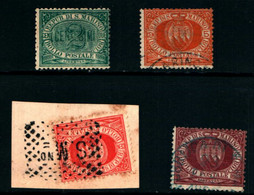 20807) SAN MARINO-Cifra E Stemma In Cornice Ovale - 1 Agosto 1877- 4 VALORI USATI - Used Stamps