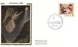 (P 11) Canada FDC Colorano Silk Cover (32c) - 1984 - Christmas - 1991-2000