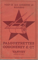 Catalogue FALGUEYRETTES & COUCHENY - VANVEY (21) - Cylindres & Rateaux 1920/1940 - Tracteurs