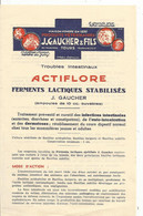 Publicité , J. GAUCHER & Fils ,Tours , Spécialités Vétérinaires , Actiflore ,2 Scans, Frais Fr 1.55 E - Advertising