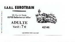 Ticket De Transport - Petit Train Touristique-VICHY 03- SARL Eurotrain - Europe
