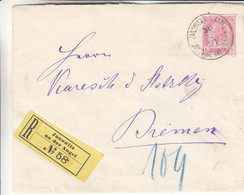 Autriche - Lettre Recom De 1891 - Oblit Janowitz An Der Angel - Entier Postal - Exp Vers Bremen - - Storia Postale