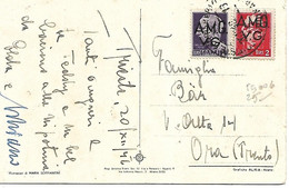 TS006 - AMG-VG 1 L +2 L IMPERIALE SU CARTOLINA DA TRIESTE A ORA  - 26.12.1946 - Poststempel