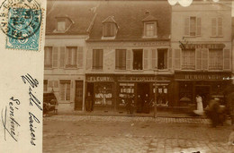 Pacy Sur Eure * Carte Photo 1904 * Devanture épicerie HEROUARD , FLEURY , Vve FORTIER * Commerces Magasins - Pacy-sur-Eure