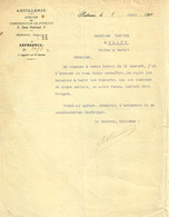 Lettre 1917 ARTILLERIE - Atelier De Construction De PUTEAUX  /balance /F56 - 1900 – 1949