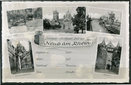 Neuss Am Rhein - 5 Foto's Op Ongelopen Kaart  -  Ed. J. Krapohl Nr 15 - Neuss