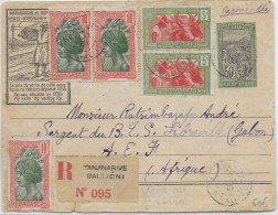 MADAGASCAR - 1931 - ENVELOPPE ENTIER ILLUSTREE RECOMMANDEE De TANANARIVE => LIBREVILLE (GABON) - Cartas & Documentos