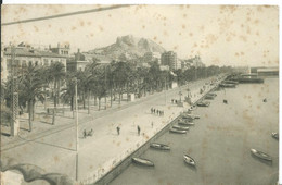 Delcampe - ALICANTE    ( ESPAGNE )        PASEO DEL PUERTO DESDE E CLUB DE REGATAS - Alicante