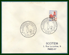 BT Bureau Temporaire Exposition Erinnophile Paris 1963 /N° 1331 Coq TB " Poule " - Covers & Documents