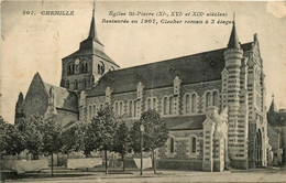 Chemillé * église St Pierre Restaurée En 1907 * Clocher Roman à 2 étages - Chemille