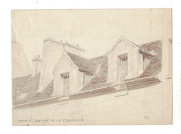 Félix Boutron  1870 - 1949  " Paris 28 Rue De La Chapelle "  Dessin Original ( Vers 1929 ? ) Env. 16 X 21 Cm - Other & Unclassified