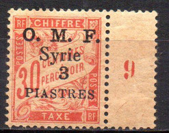 Col17  Colonie  Syrie Taxe N° 7 Neuf XX MNH  Cote 17,00€ - Segnatasse