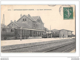 CPA 60 Estrées Saint Denis La Gare Et Le Train - Estrees Saint Denis