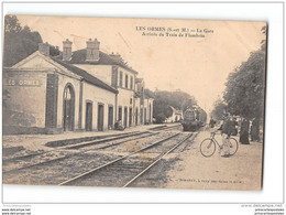 CPA 77 Les Ormes Sur Voulzie La Gare Et Le Train - Andere Gemeenten