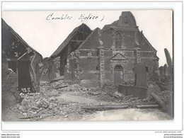 Photo Format Cpa Combles Demolition De Guerre L'église - Combles