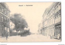 CPA Belgique Hasselt Statiestraat Le Tramway - Hasselt