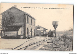 CPA 53 Ernée La Gare Et Le Train Tramway - Ernee