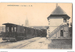 CPA 14 Arromanches La Gare Et Le Train Tramway - Arromanches